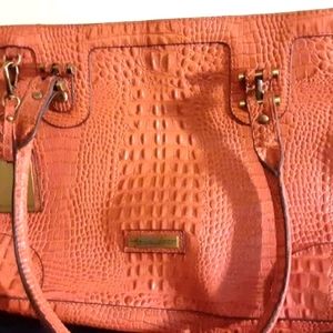 Leather Etienne Aigner alligator handbag